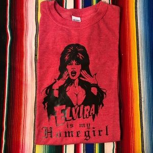 Custom Homegirl Elvira heather red tshirt